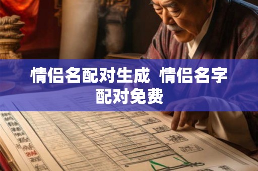 情侣名配对生成  情侣名字配对免费