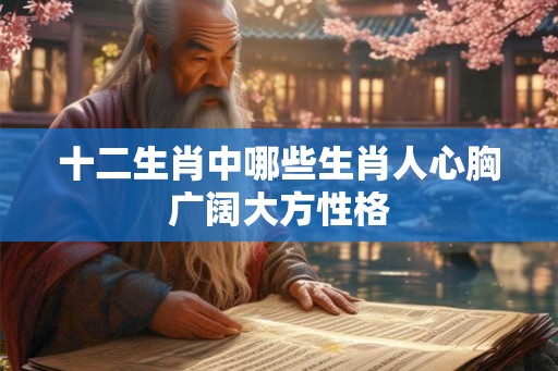 十二生肖中哪些生肖人心胸广阔大方性格