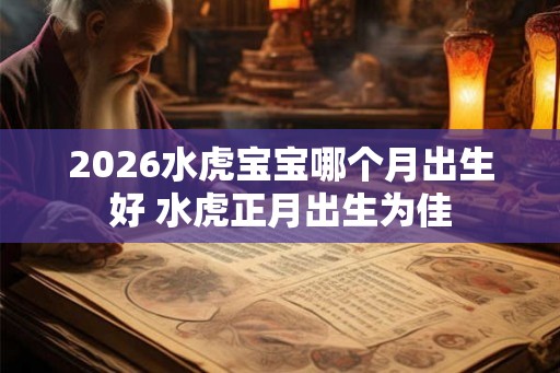 2026水虎宝宝哪个月出生好 水虎正月出生为佳