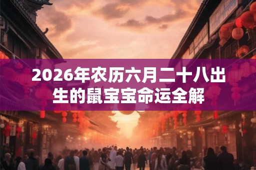 2026年农历六月二十八出生的鼠宝宝命运全解