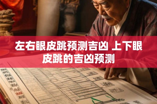 左右眼皮跳预测吉凶 上下眼皮跳的吉凶预测
