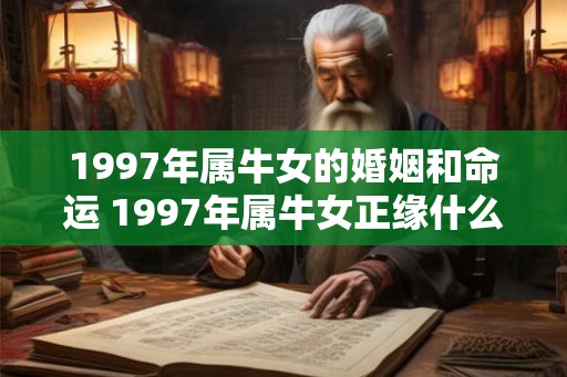 1997年属牛女的婚姻和命运 1997年属牛女正缘什么时候到