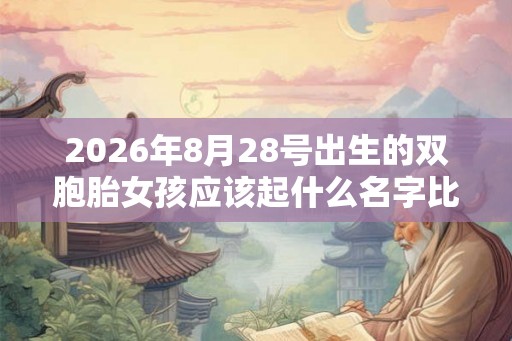 2026年8月28号出生的双胞胎女孩应该起什么名字比较好,五行属什么? 2026年8月28号出生的双胞胎女孩应该起什么名字比较好,五行属什么?