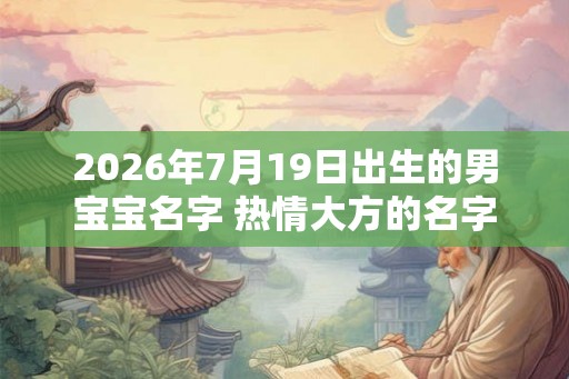 2026年7月19日出生的男宝宝名字 热情大方的名字 2026年7月19日出生的男宝宝名字 热情大方的名字