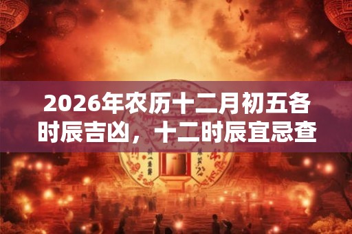 2026年农历十二月初五各时辰吉凶，十二时辰宜忌查询