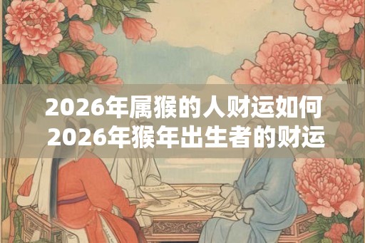 2026年属猴的人财运如何 2026年猴年出生者的财运如何