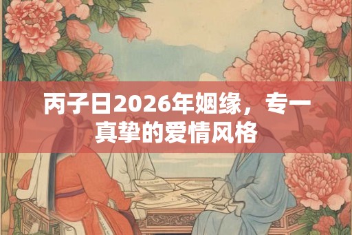 丙子日2026年姻缘，专一真挚的爱情风格