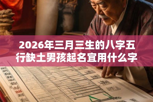 2026年三月三生的八字五行缺土男孩起名宜用什么字？