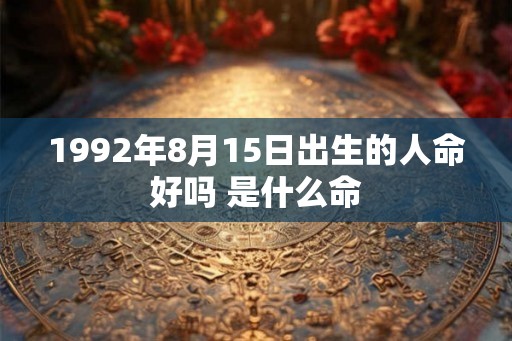 1992年8月15日出生的人命好吗 是什么命