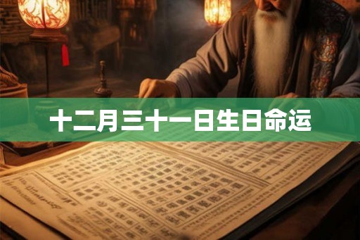 十二月三十一日生日命运 十二月三十一日生日命运