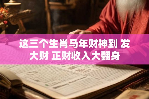这三个生肖马年财神到 发大财 正财收入大翻身