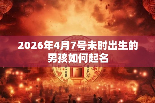 2026年4月7号未时出生的男孩如何起名 2026年4月7号未时出生的男孩如何起名