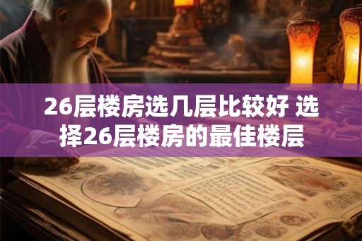 26层楼房选几层比较好 选择26层楼房的最佳楼层 26层楼房选几层比较好 选择26层楼房的最佳楼层