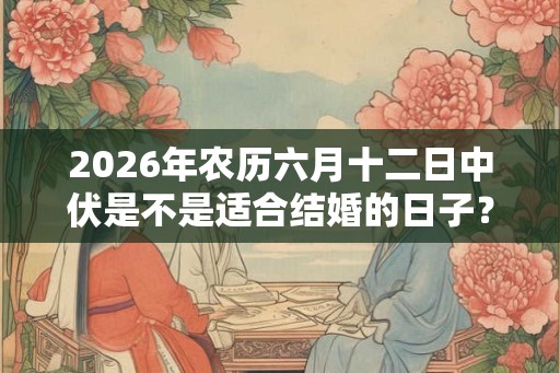 2026年农历六月十二日中伏是不是适合结婚的日子？