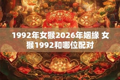 1992年女猴2026年姻缘 女猴1992和哪位配对