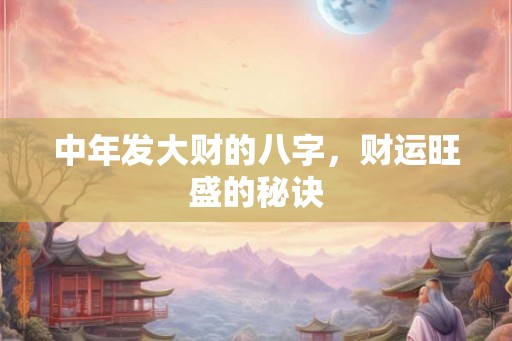 中年发大财的八字，财运旺盛的秘诀