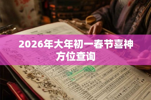 2026年大年初一春节喜神方位查询