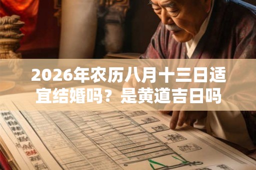 2026年农历八月十三日适宜结婚吗？是黄道吉日吗
