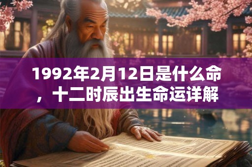 1992年2月12日是什么命，十二时辰出生命运详解
