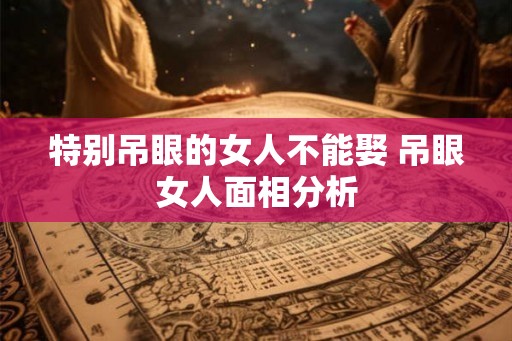 特别吊眼的女人不能娶 吊眼女人面相分析