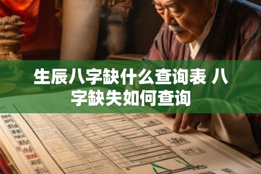 生辰八字缺什么查询表 八字缺失如何查询