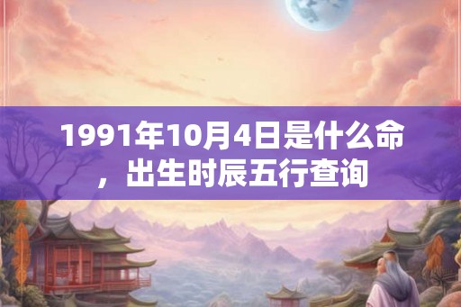 1991年10月4日是什么命，出生时辰五行查询