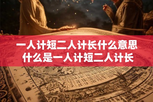 一人计短二人计长什么意思 什么是一人计短二人计长