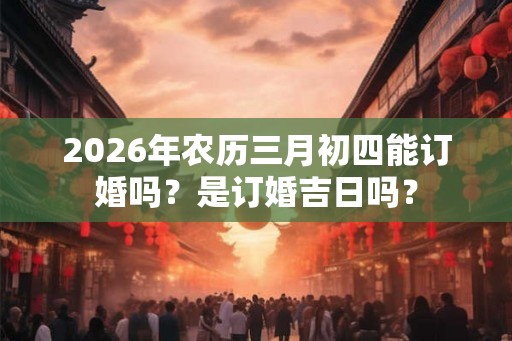 2026年农历三月初四能订婚吗？是订婚吉日吗？