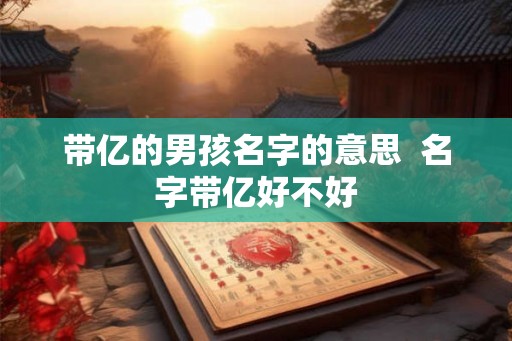 带亿的男孩名字的意思  名字带亿好不好