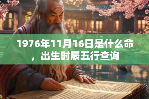 1976年11月16日是什么命，出生时辰五行查询
