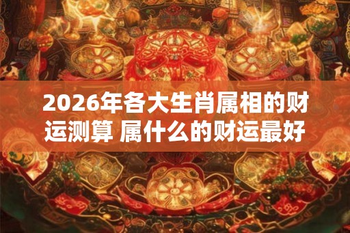2026年各大生肖属相的财运测算 属什么的财运最好