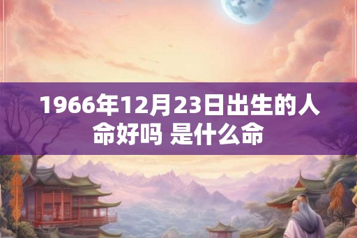 1966年12月23日出生的人命好吗 是什么命
