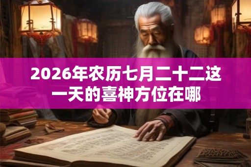 2026年农历七月二十二这一天的喜神方位在哪 2026年农历七月二十二这一天的喜神方位在哪