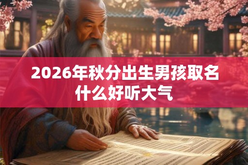 2026年秋分出生男孩取名什么好听大气