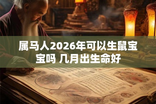 属马人2026年可以生鼠宝宝吗 几月出生命好