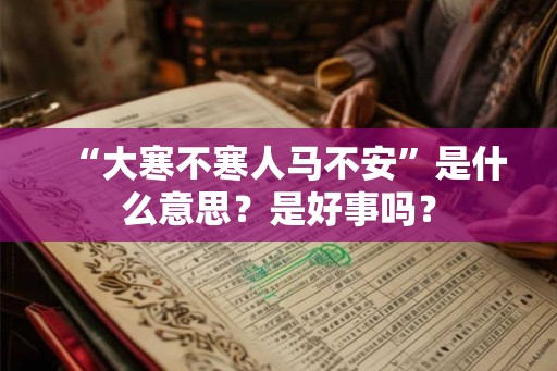 “大寒不寒人马不安”是什么意思？是好事吗？