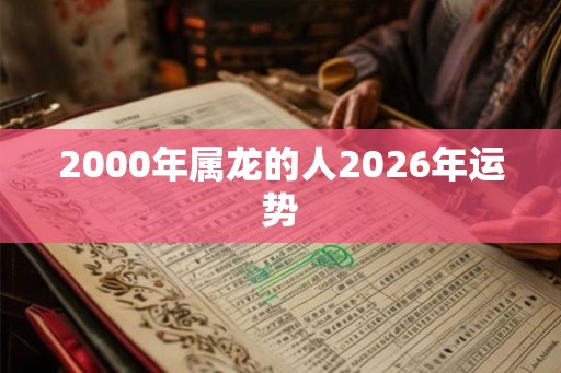 2000年属龙的人2026年运势 2000年属龙的人2026年运势