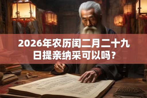 2026年农历闰二月二十九日提亲纳采可以吗？