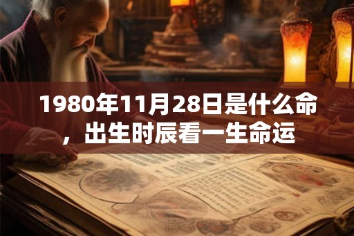 1980年11月28日是什么命，出生时辰看一生命运