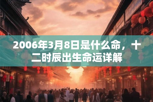 2006年3月8日是什么命，十二时辰出生命运详解