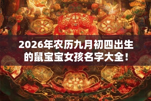 2026年农历九月初四出生的鼠宝宝女孩名字大全! 2026年农历九月初四出生的鼠宝宝女孩名字大全!