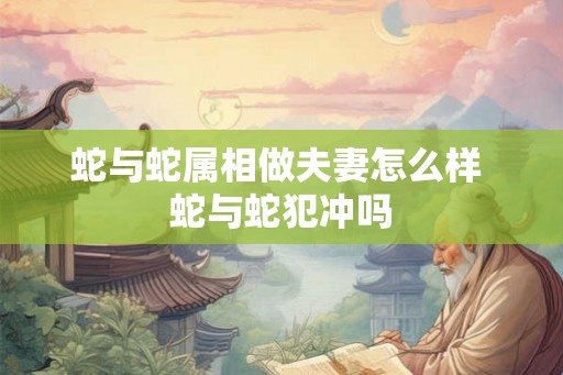 蛇与蛇属相做夫妻怎么样 蛇与蛇犯冲吗