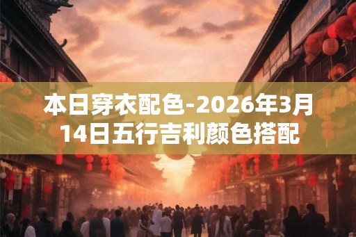 本日穿衣配色-2026年3月14日五行吉利颜色搭配