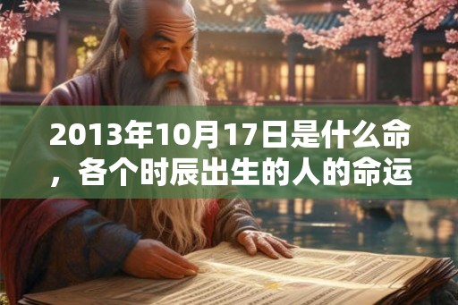 2013年10月17日是什么命，各个时辰出生的人的命运