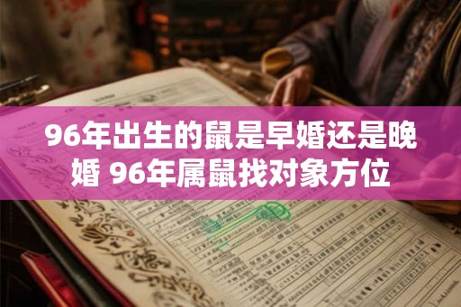 96年出生的鼠是早婚还是晚婚 96年属鼠找对象方位 96年出生的鼠是早婚还是晚婚 96年属鼠找对象方位