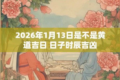 2026年1月13日是不是黄道吉日 日子时辰吉凶