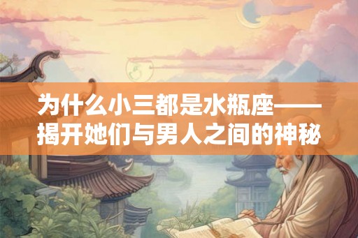 为什么小三都是水瓶座——揭开她们与男人之间的神秘关系 为什么小三都是水瓶座——揭开她们与男人之间的神秘关系