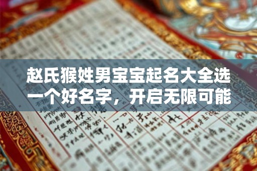赵氏猴姓男宝宝起名大全选一个好名字，开启无限可能！