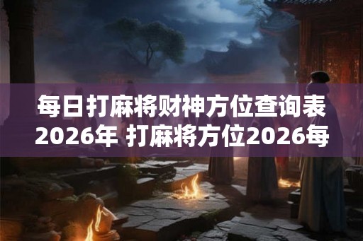 每日打麻将财神方位查询表2026年 打麻将方位2026每天财神方位
