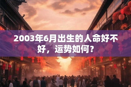 2003年6月出生的人命好不好，运势如何？